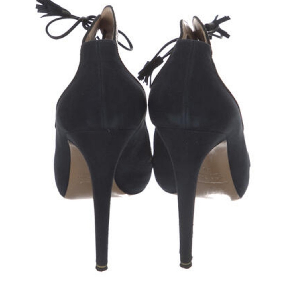 Nicholas Kirkwood Navy and Black Lace Up Stilletto Bootie Heels 40 9 - Picture 4 of 5